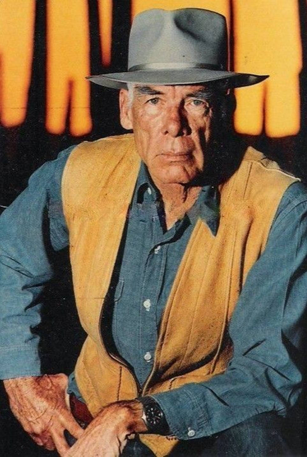 Iconic Hollywood Actor Lee Marvin In Brown Vest