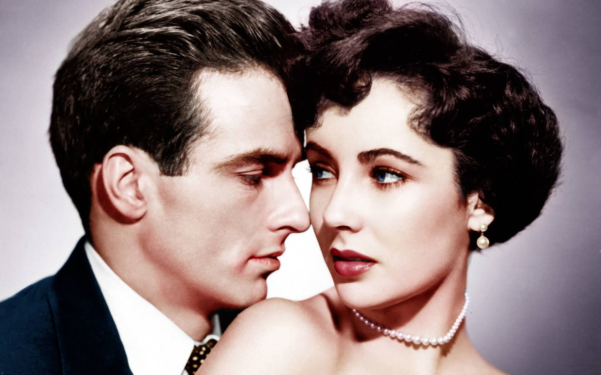 Iconic Hollywood Stars Montgomery Clift And Elizabeth Taylor In Deep Conversation Background