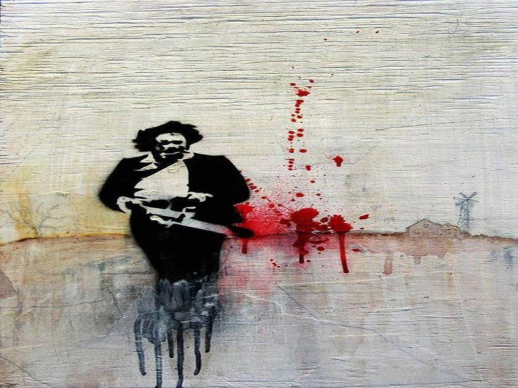 Iconic Horror Unleashed - Abstract Art Of Leatherface Background