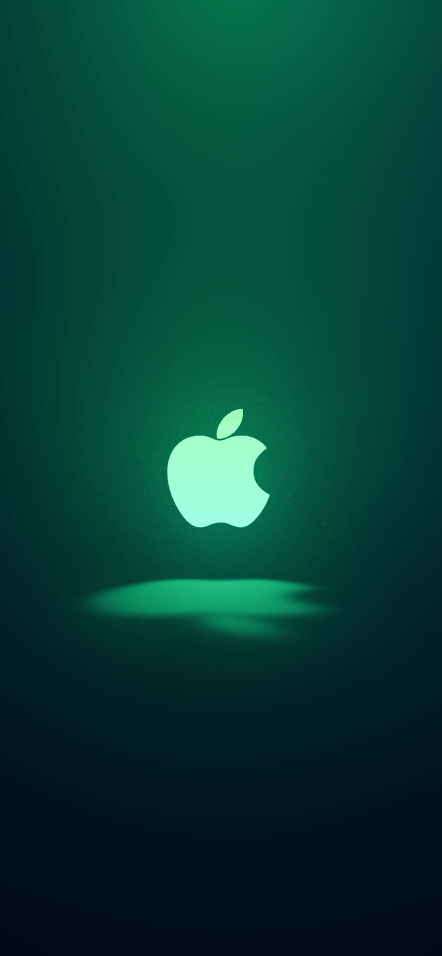 Iconic Iphone 11 Green Apple Logo Background