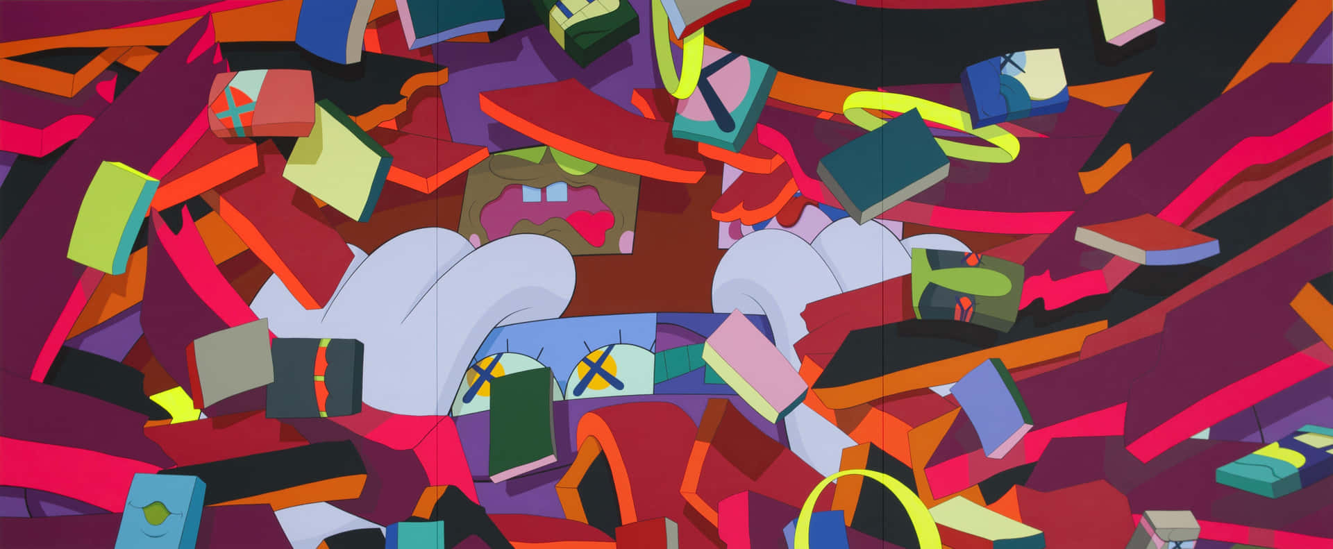 Iconic Kaws Art Work - Famed Worldwide Background