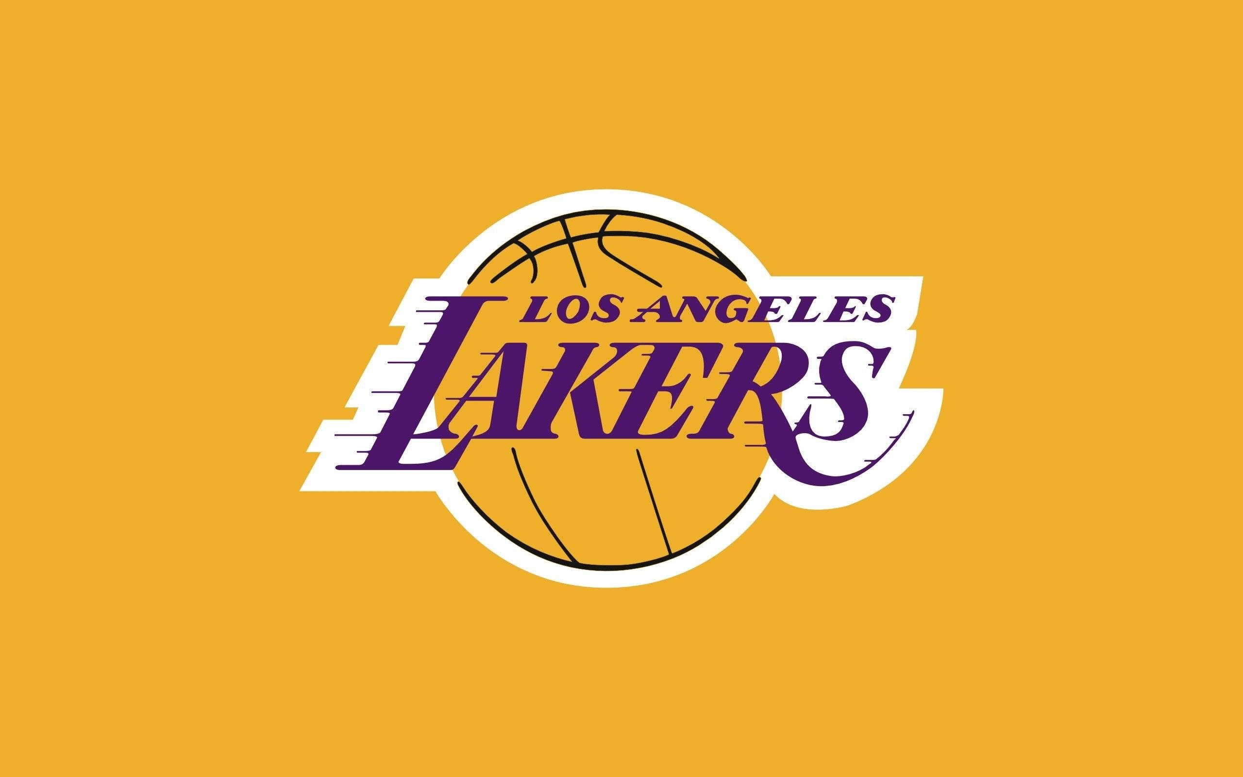 Iconic Lakers Logo In Vibrant Yellow Background