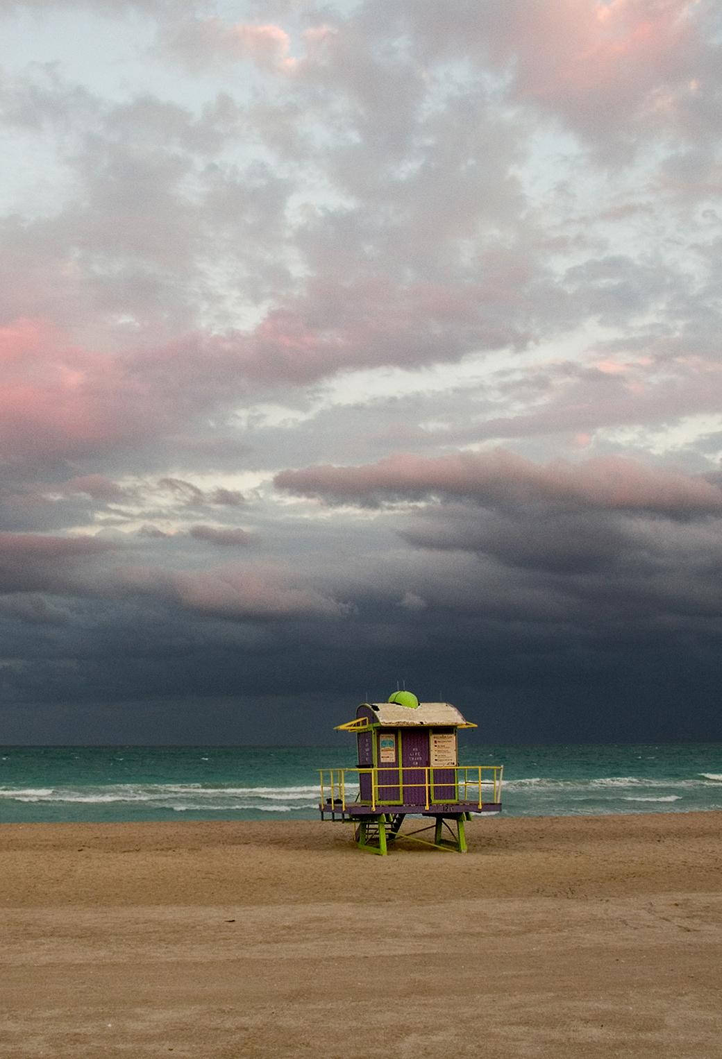 Iconic Lifeguard Tower On Malibu Beach, California Background