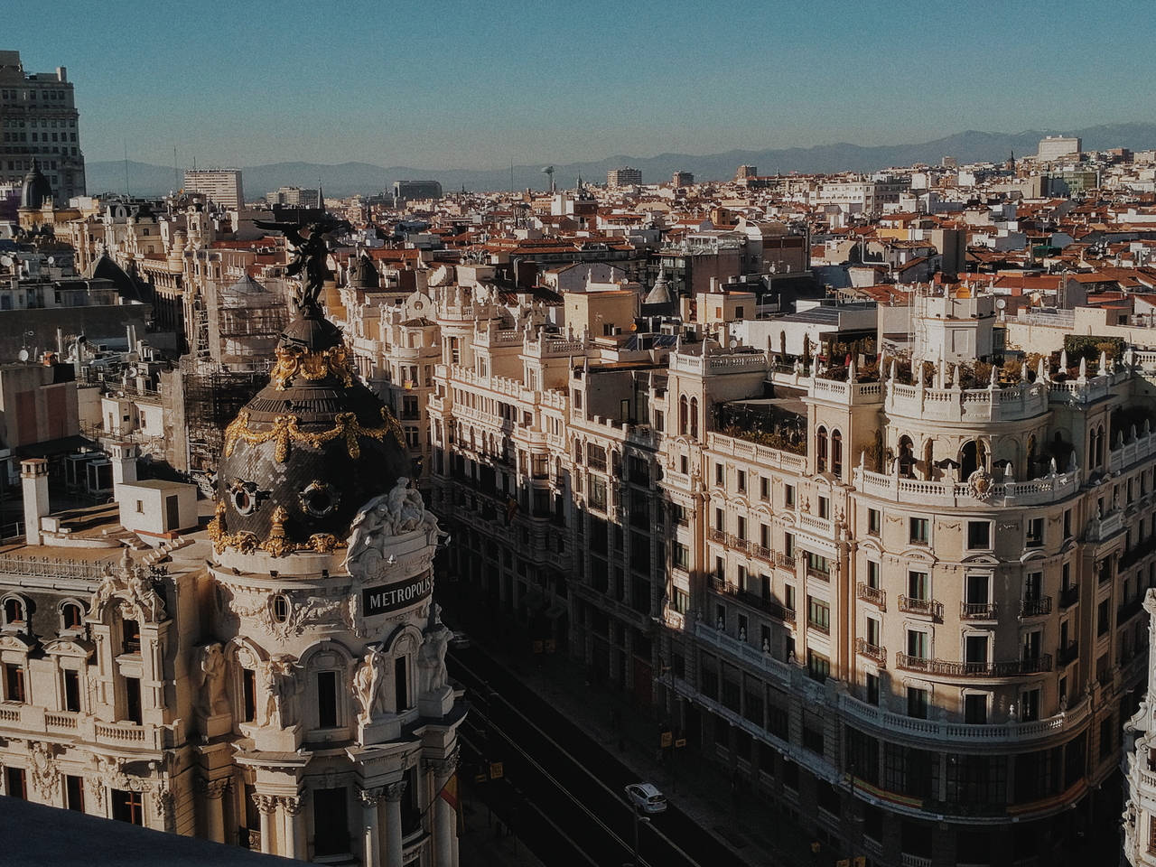 Iconic Madrid Spain Daylight Background