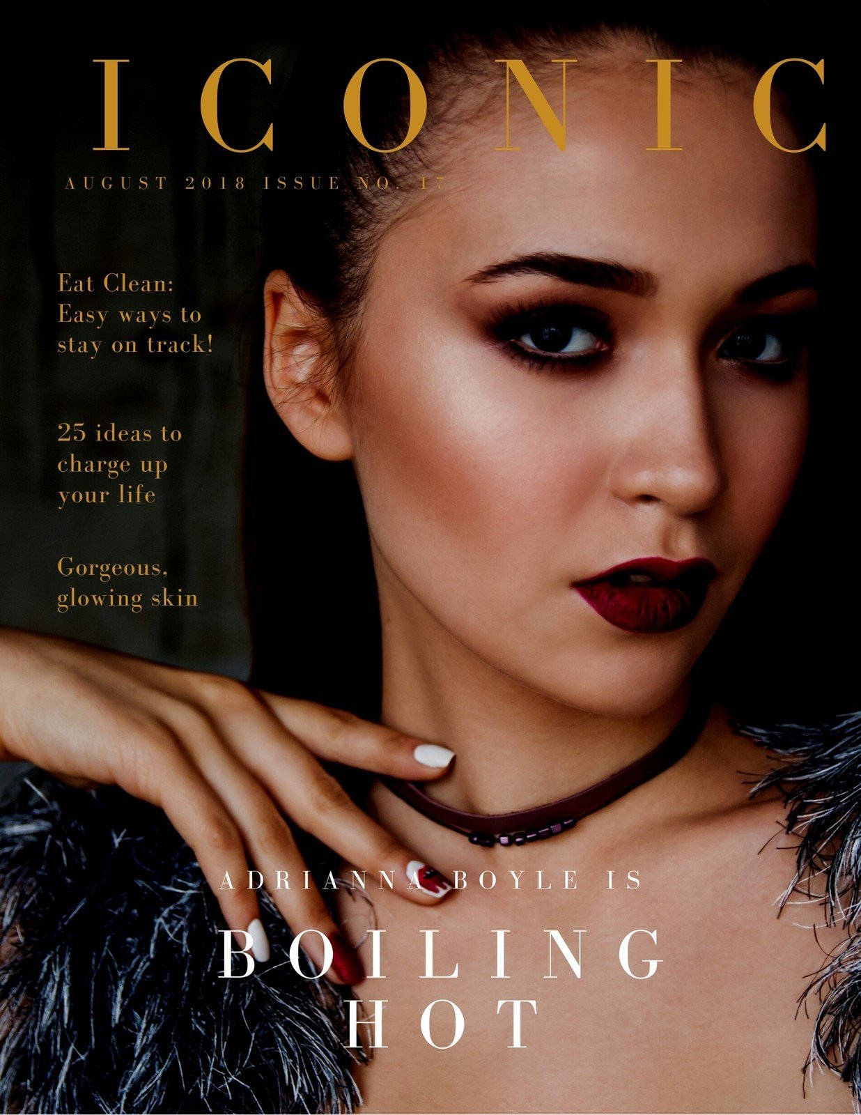 Iconic Magazine Cover Featuring Adrianna Boyle Background