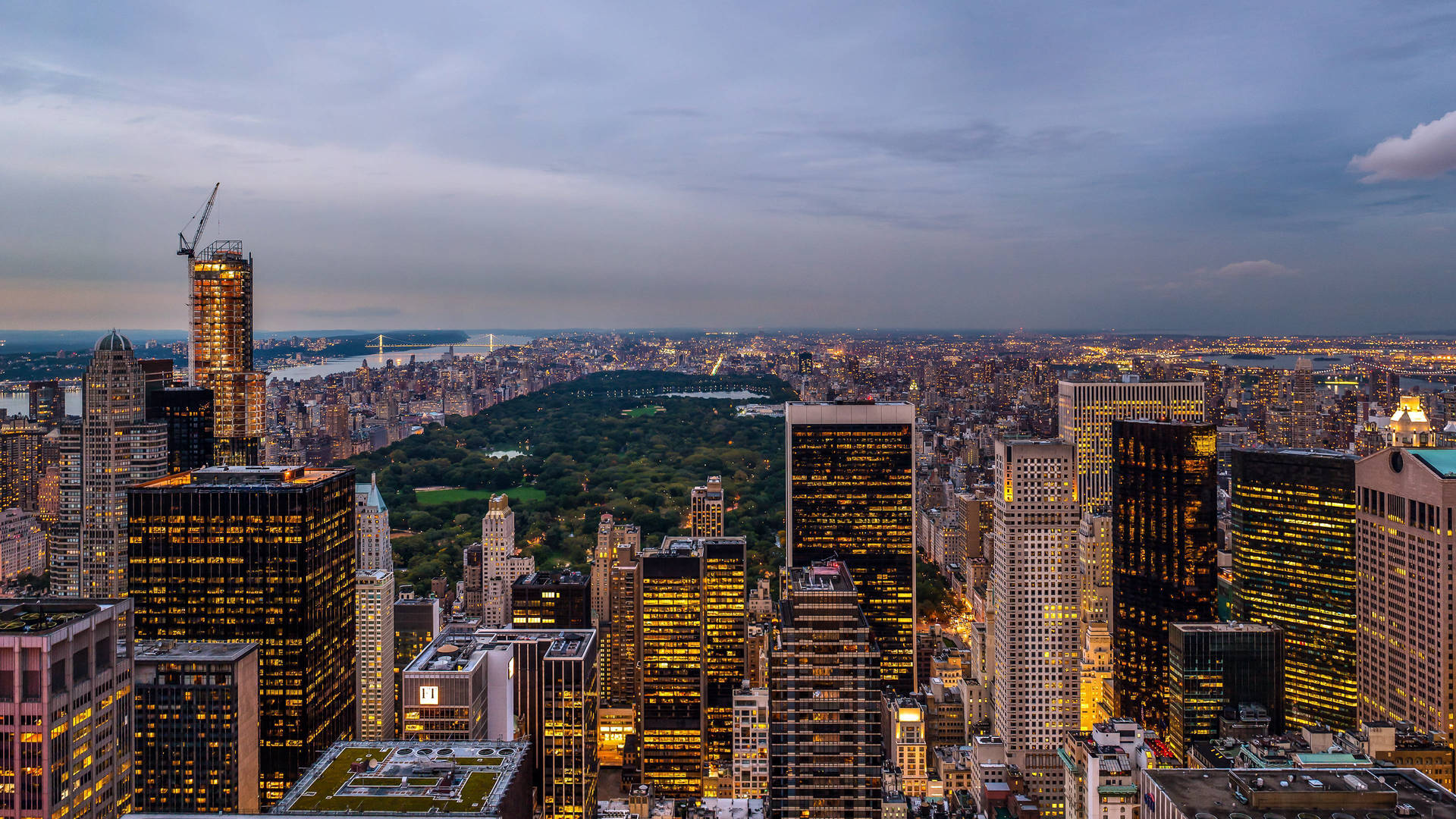 Iconic Manhattan Skyline Of New York City Background