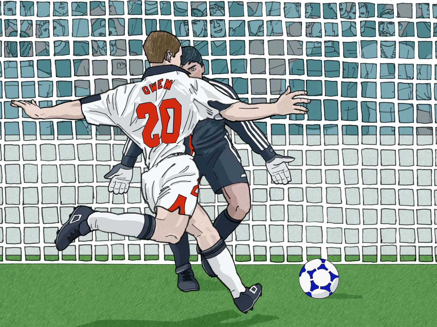 Iconic Moment Of Michael Owen During The 1998 Fifa World Cup Background