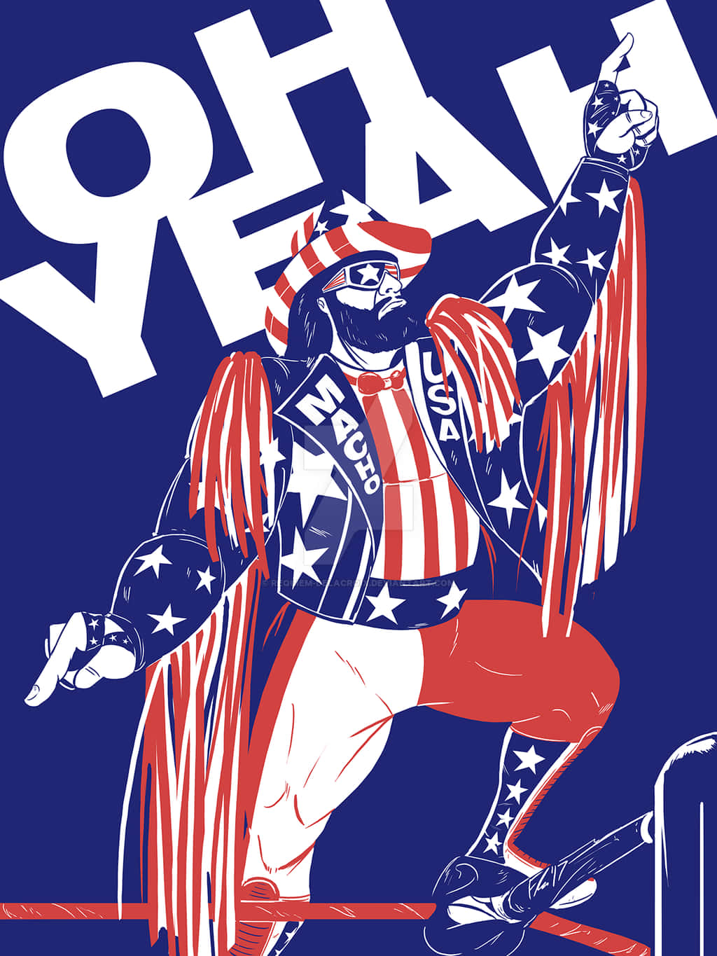 Iconic Picture Of Professional Wrestler Randy Savage Background