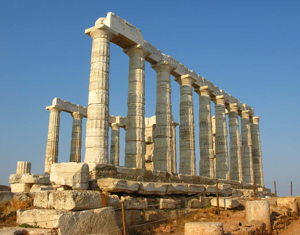 Iconic Pillars Of Temple Of Poseidon