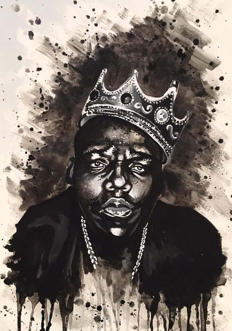 Iconic Portrait Of Notorious B.i.g, The King Of East Coast Rap