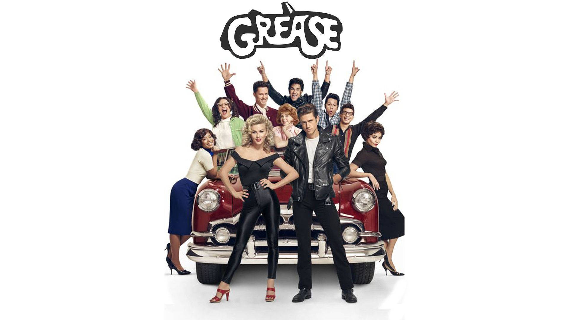 Iconic Poster Of The Grease Movie Remake Background