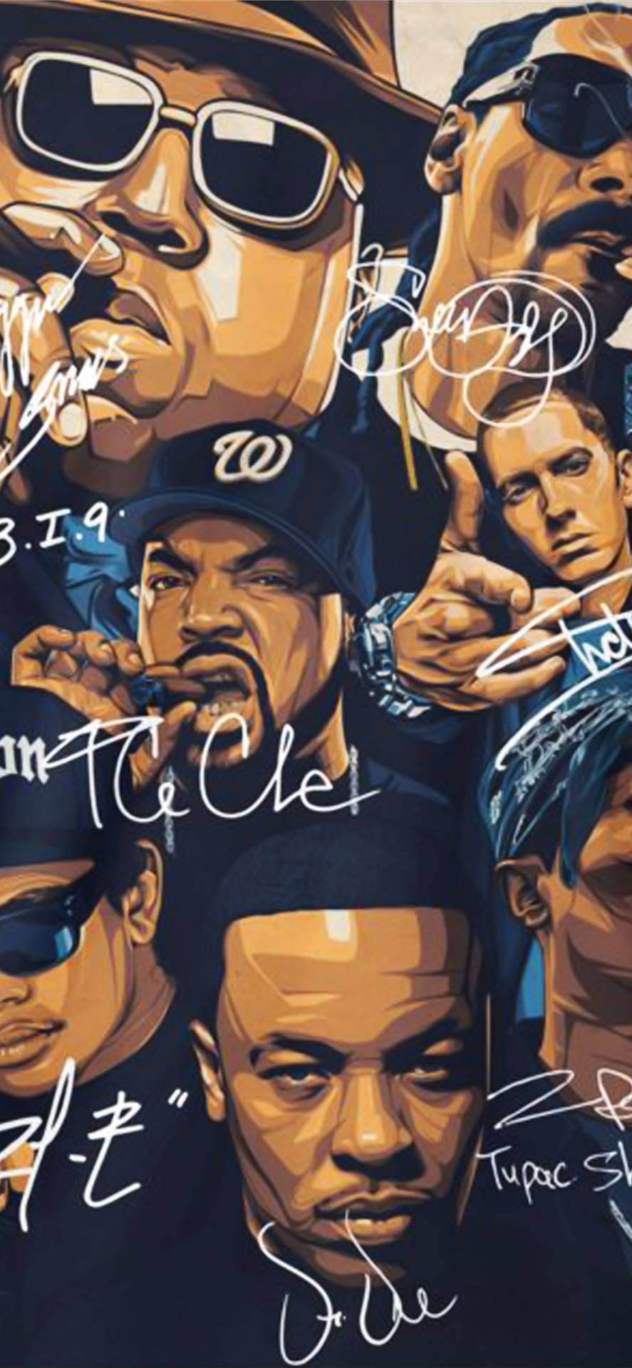 Iconic Rap Legends Artwork Background