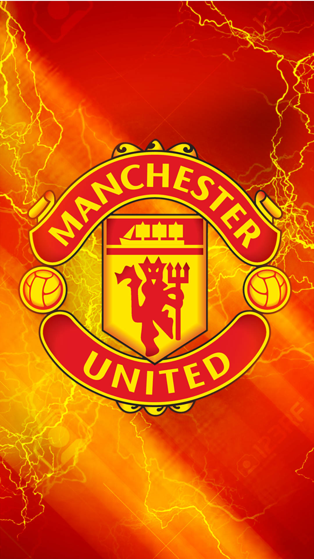 Iconic Red Yellow Colors Manchester United Mobile Background