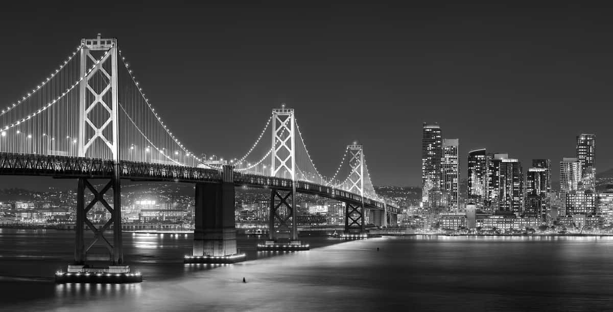 Iconic San Francisco Skyline In Striking Black And White