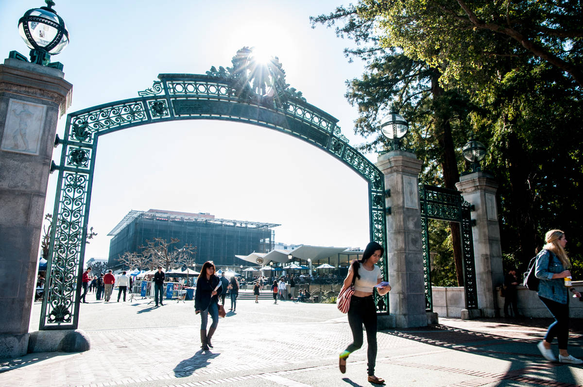 Iconic Sather Gate At The University Of California, Berkeley Background