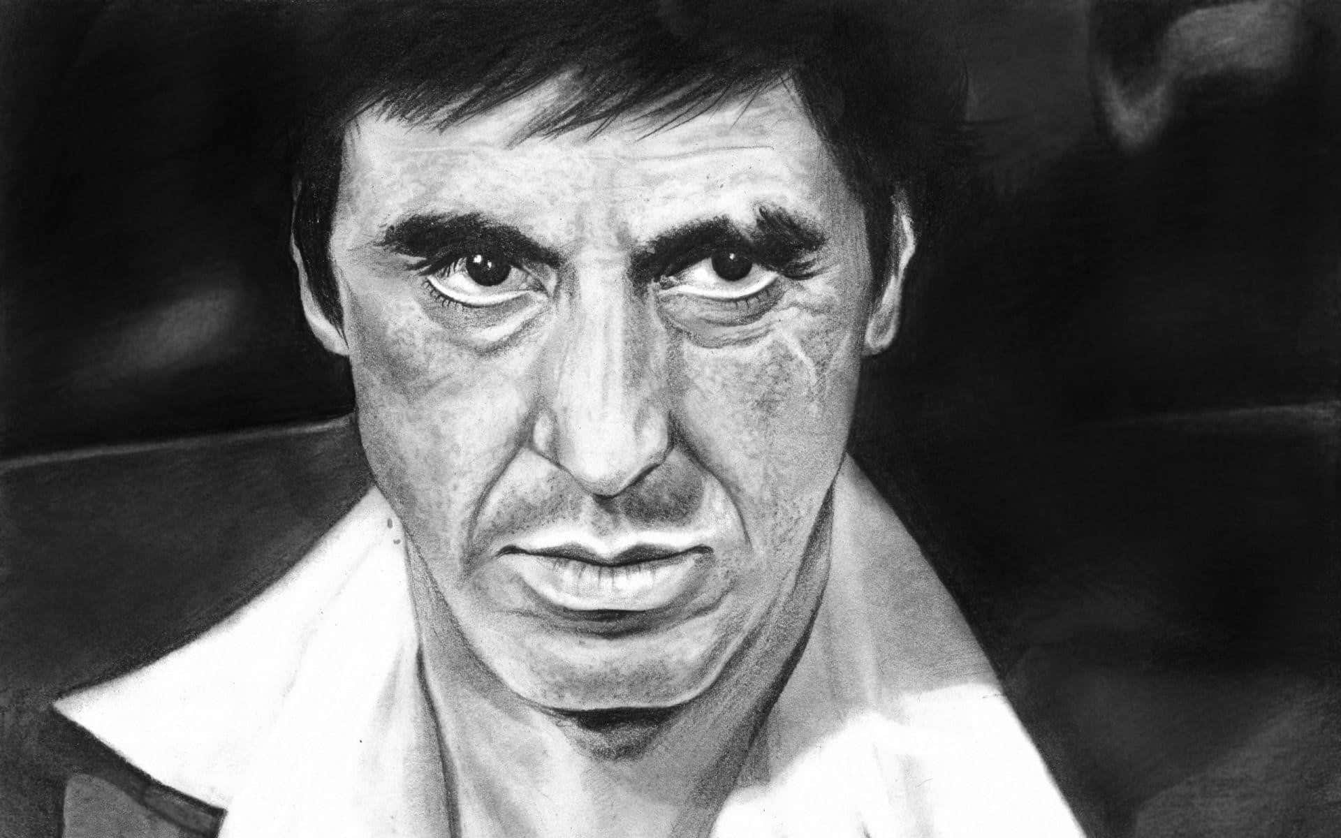 Iconic Scarface Character Sketch Background
