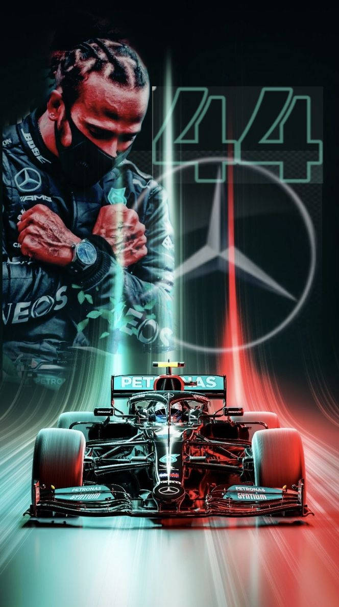 Iconic Snapshot Of Lewis Hamilton In Action Background