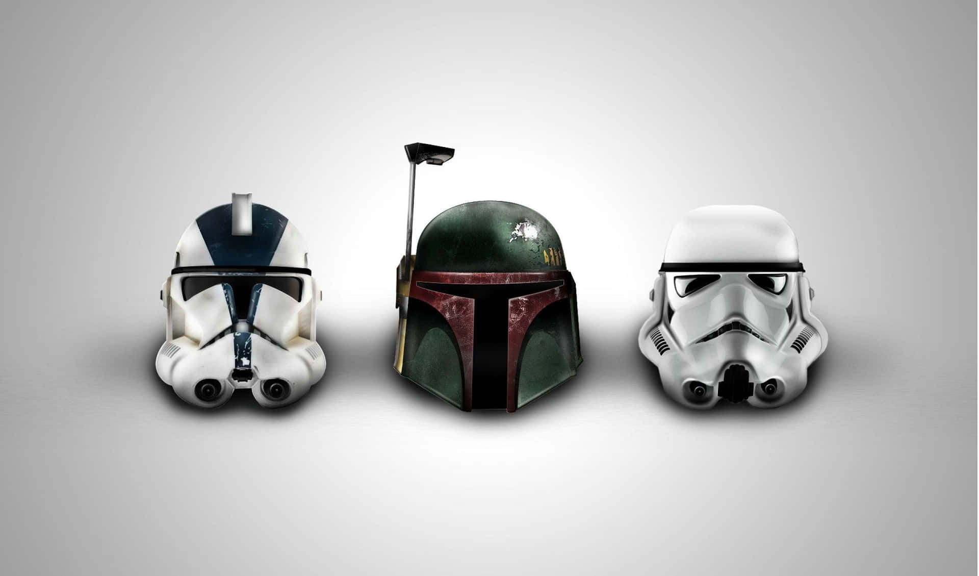 Iconic Star Wars Helmets Background