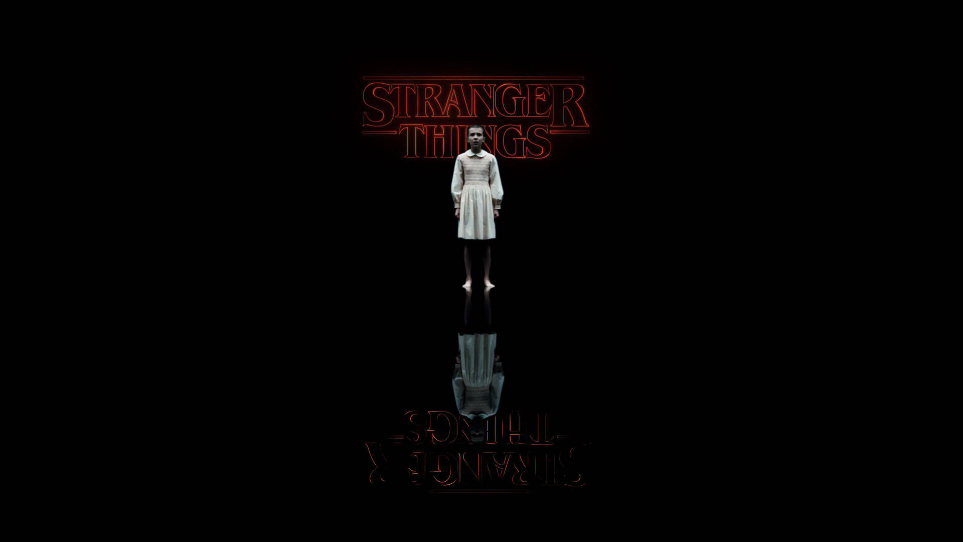 Iconic Stranger Things 4k Minimalist Rendering With Dark Background Background