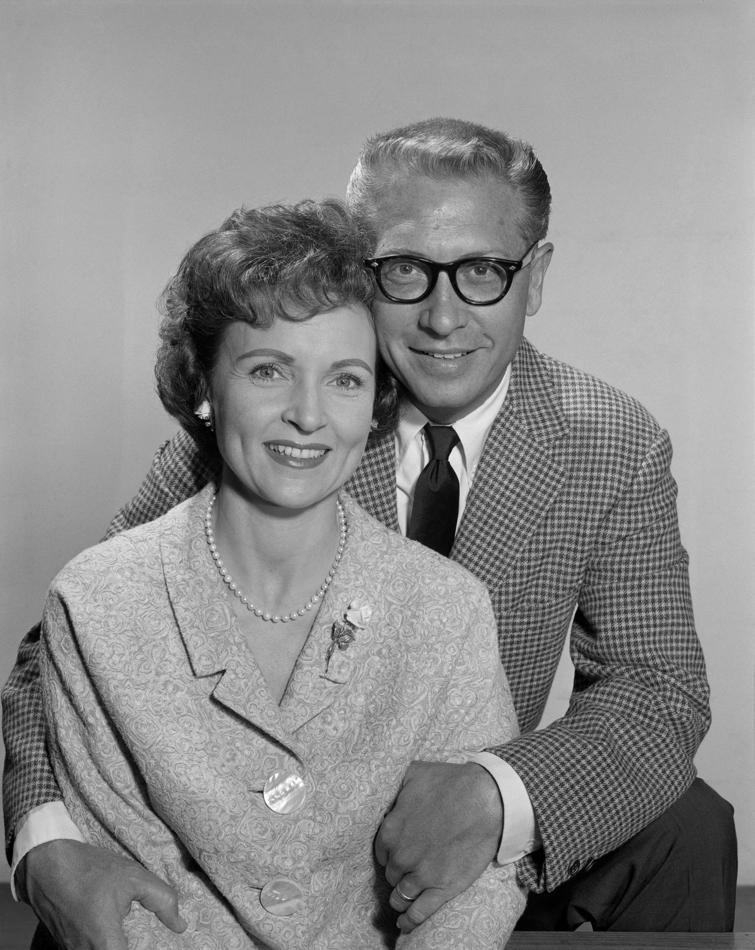 Iconic Television Stars Betty White And Allen Ludden In Their Prime. Background