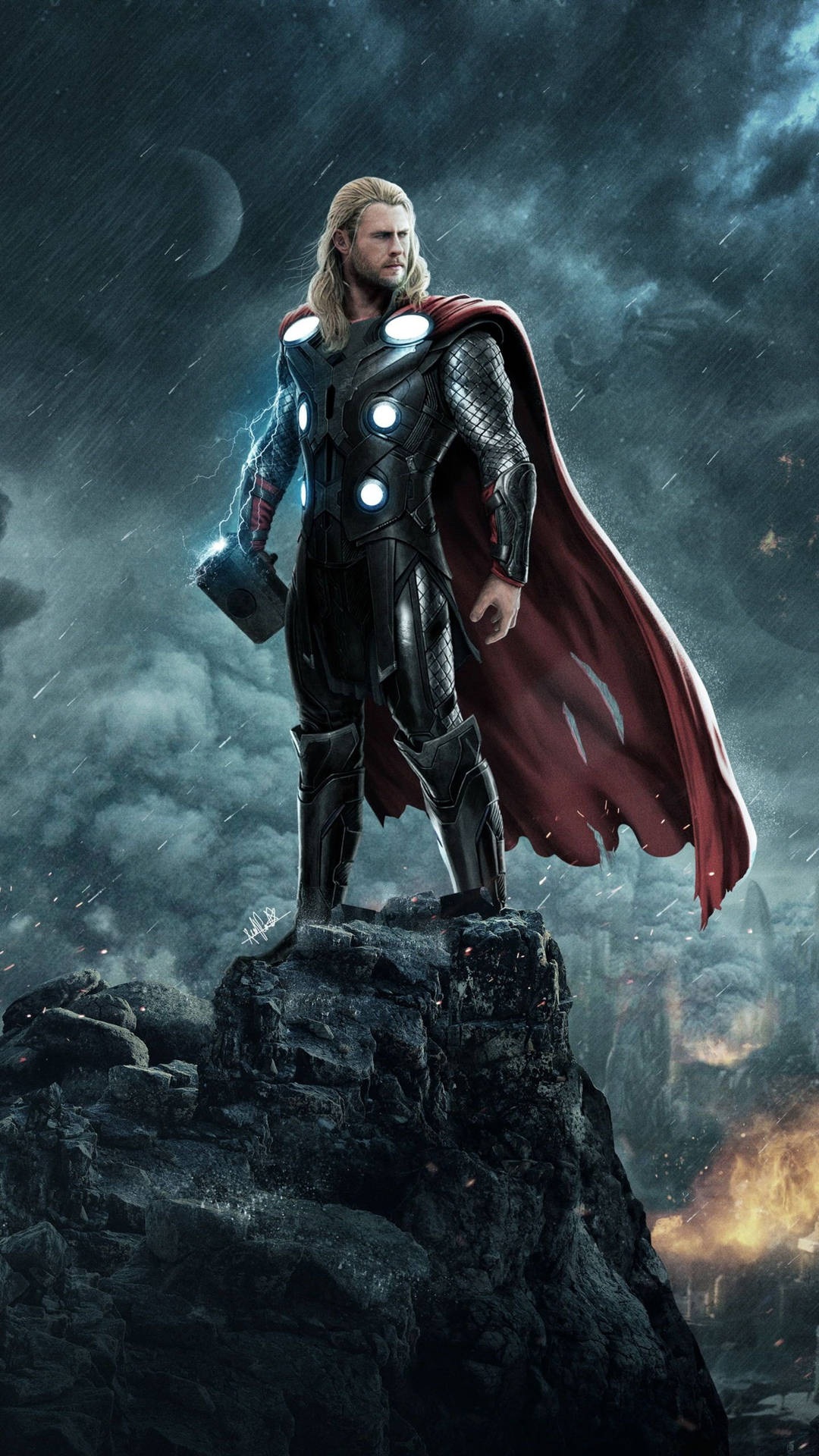 Iconic Thor Superhero Of Marvel Background