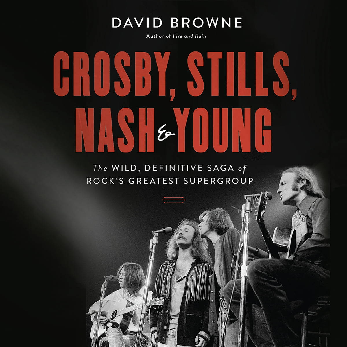 Iconic Trio, Crosby, Stills, And Nash On Stage Background