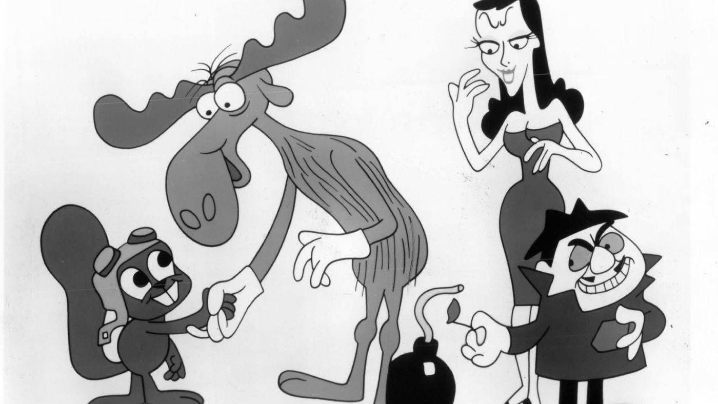 Iconic Tv Characters From Rocky And Bullwinkle Series Background