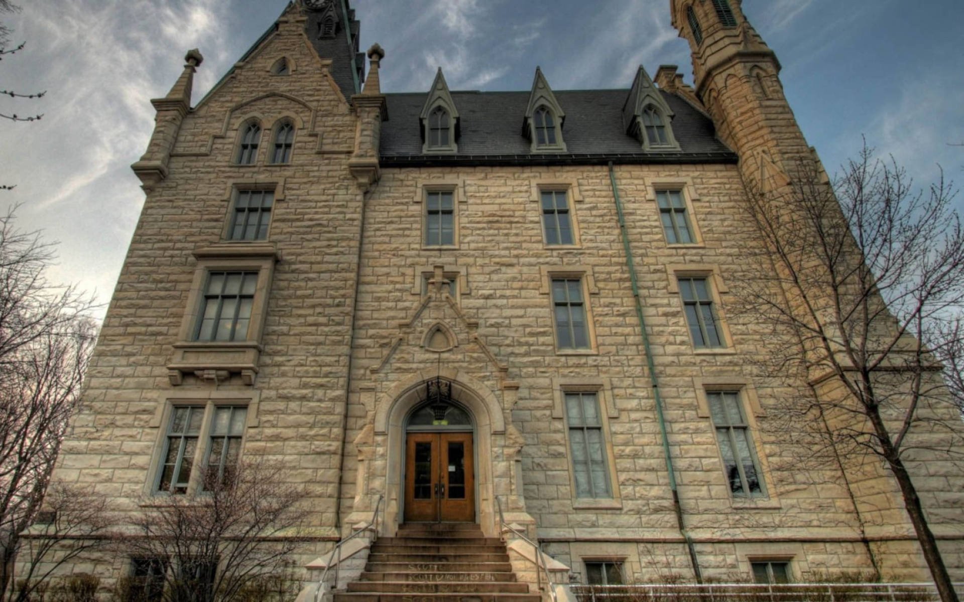 Iconic University Hall At Northwestern University Background