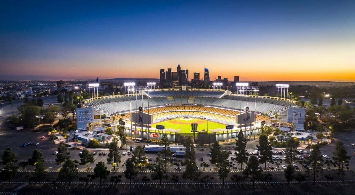 Iconic View Of Dodger Stadium Background