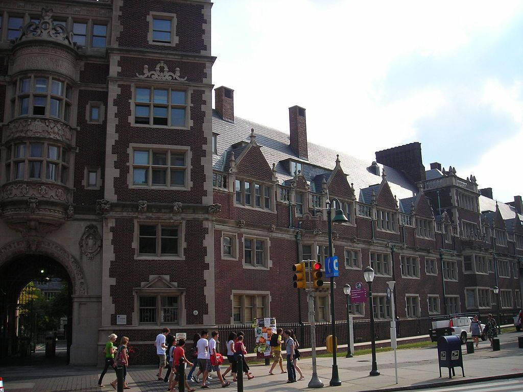 Iconic Wharton Building At University Of Pennsylvania Background