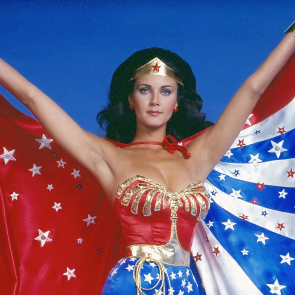 Iconic Wonder Woman Pose Background