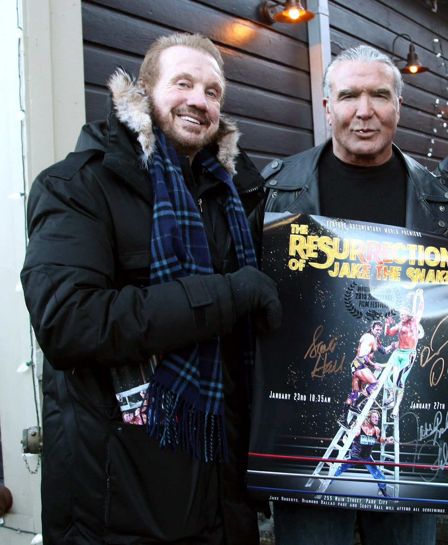 Iconic Wwe Superstars, Diamond Dallas Page And Scott Hall Autographed Poster Background