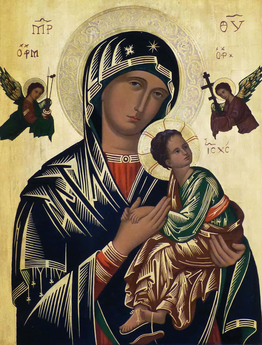 Iconof Maryand Child Jesus Background