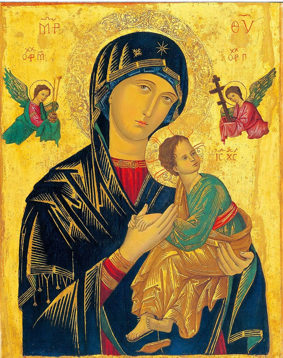 Iconofthe Virgin Maryand Child Jesus Background