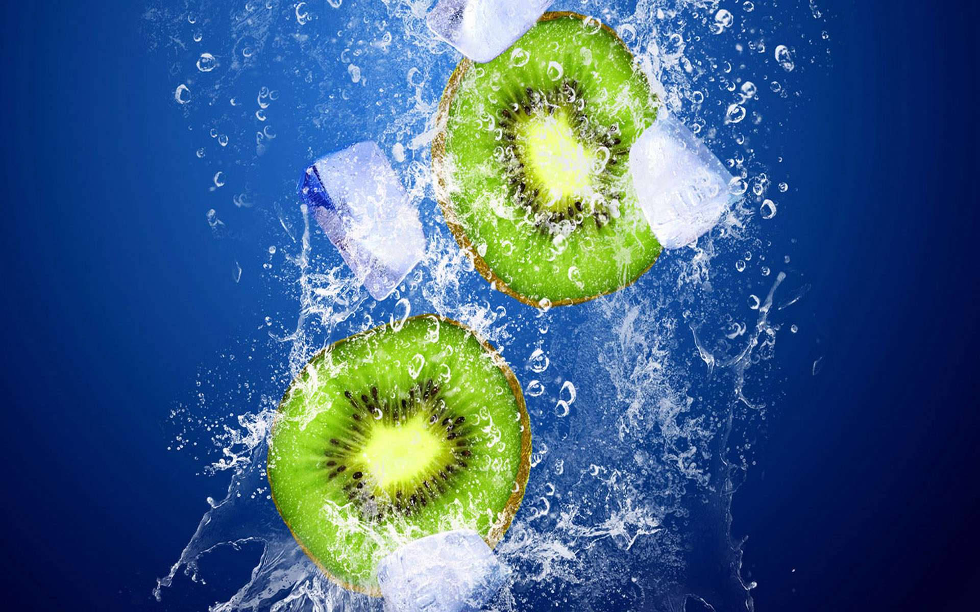 Icy Kiwi Splash Background