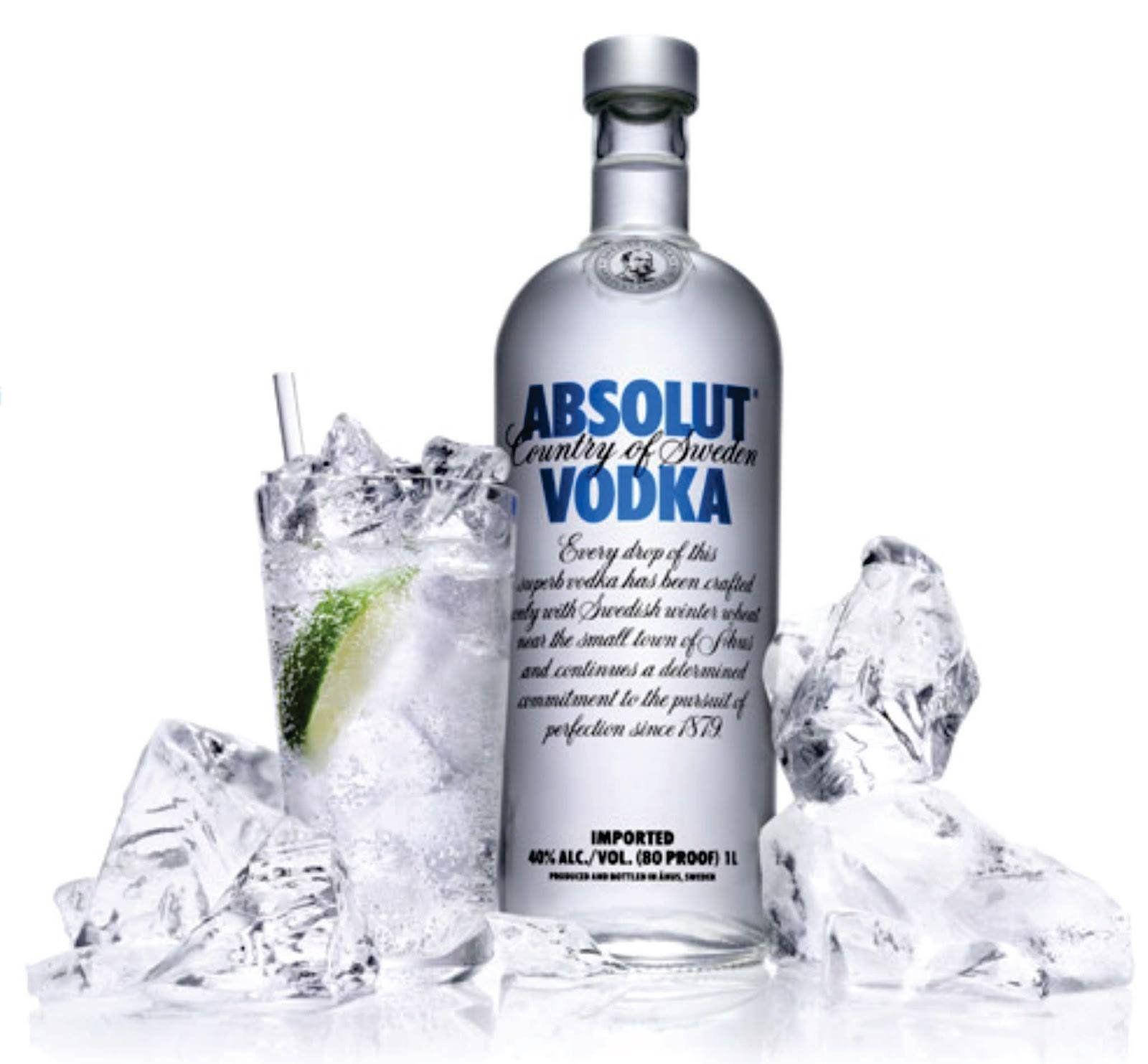 Icy Silver Absolut Vodka With Lime Background