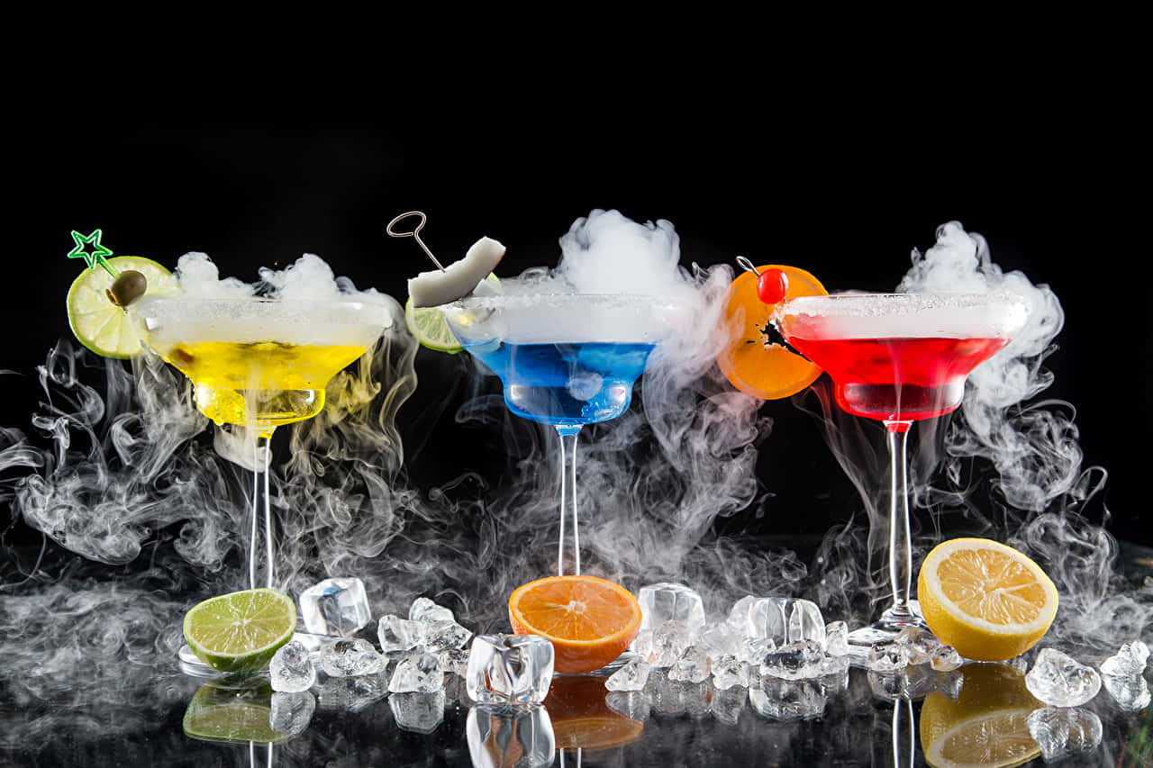 Icy Smoke Fruit Cocktail Drinks