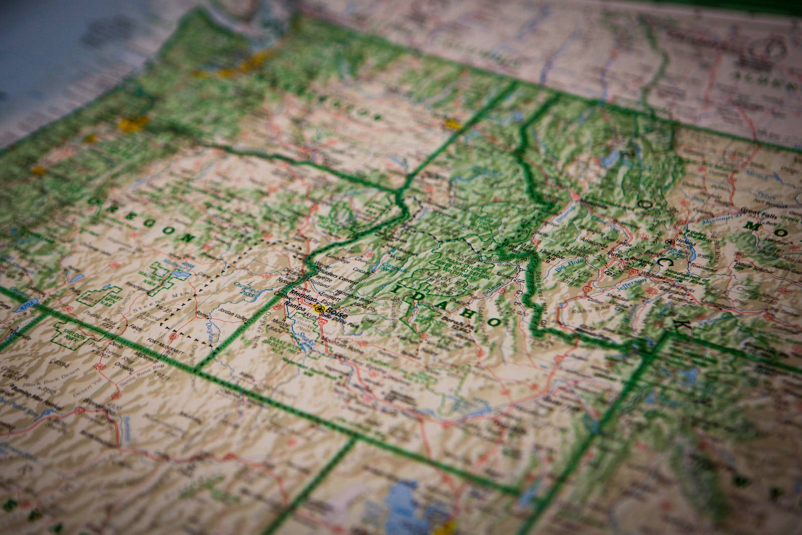 Idaho Topography Map Background