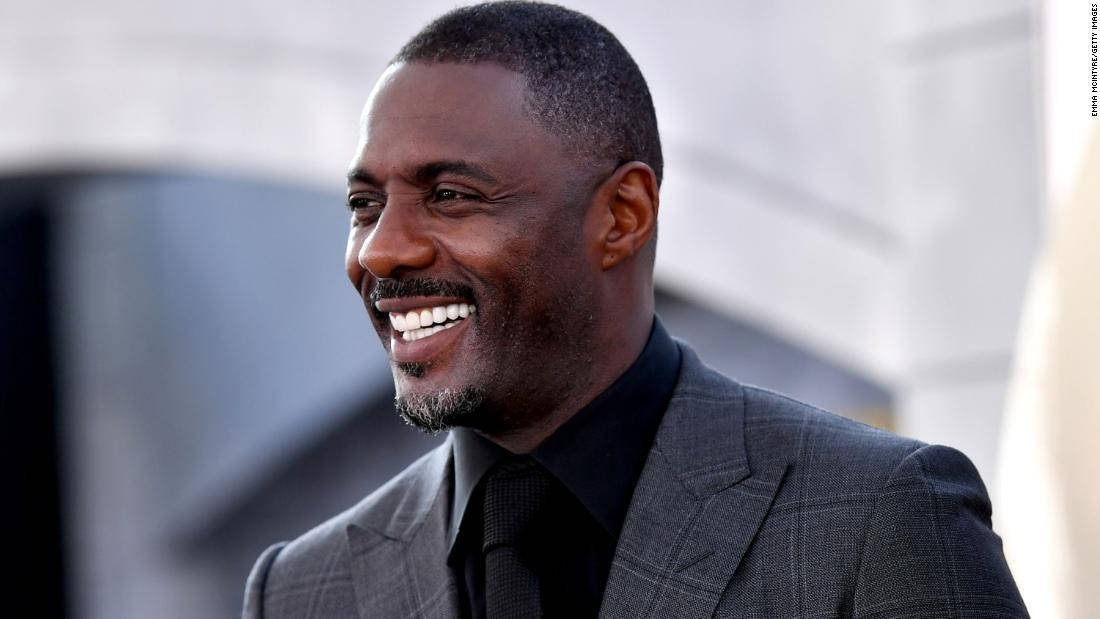 Idris Elba Wearing An All-black Suit