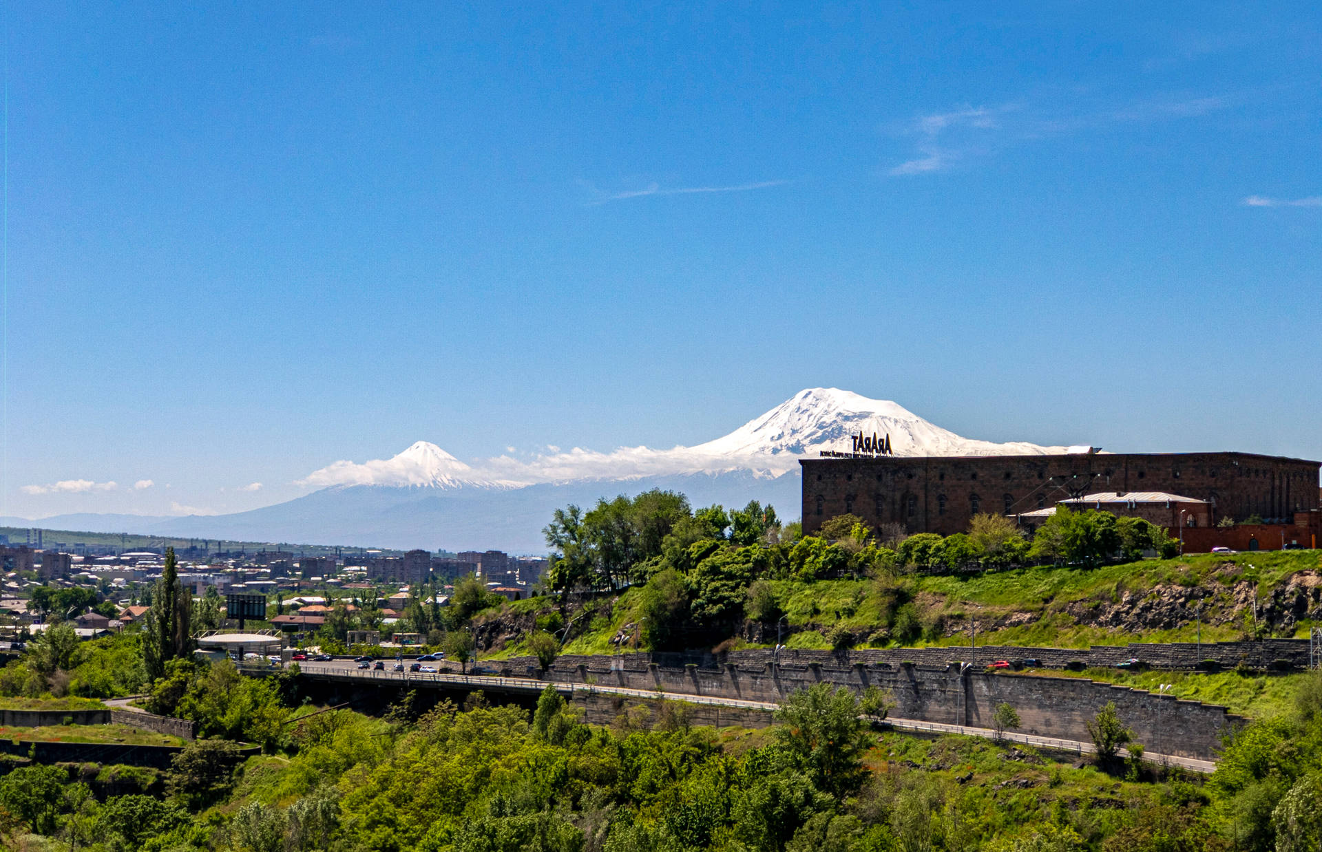 Idyllic Landscape Of Ararat Mountain In Armenia Background