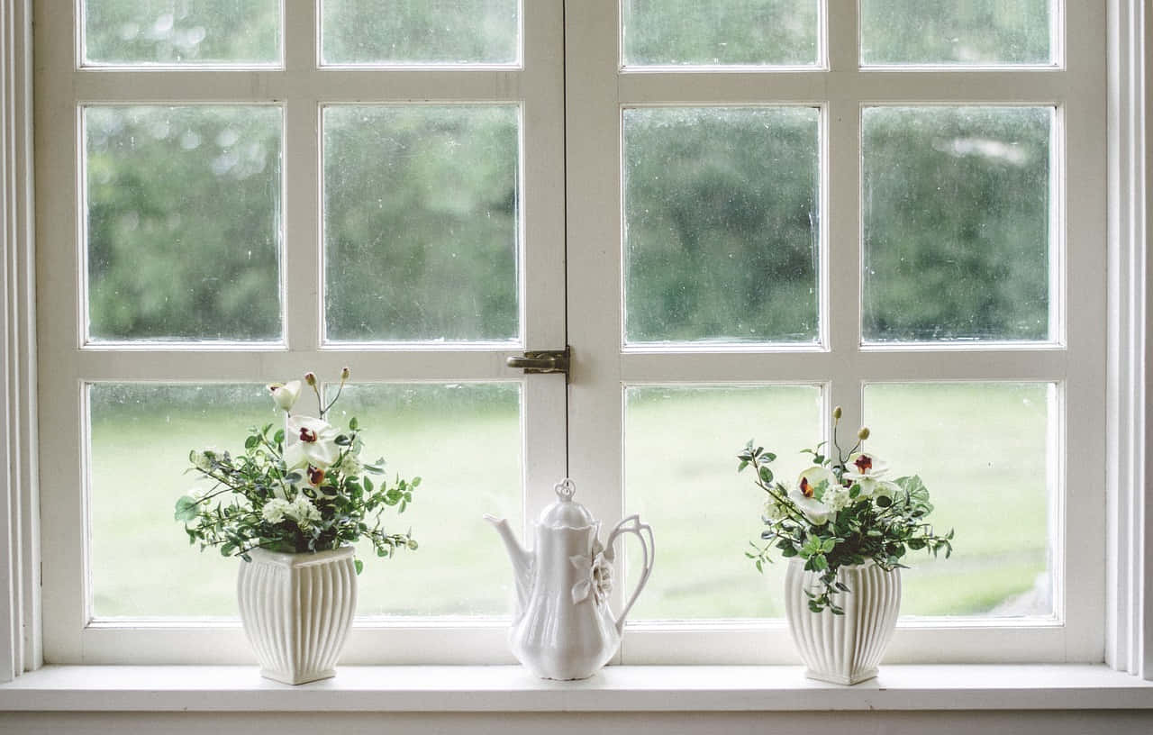 Idyllic Landscape Through The Window