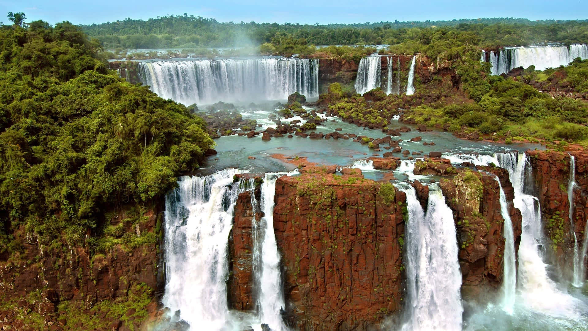 Iguazu Falls Aerial View Background