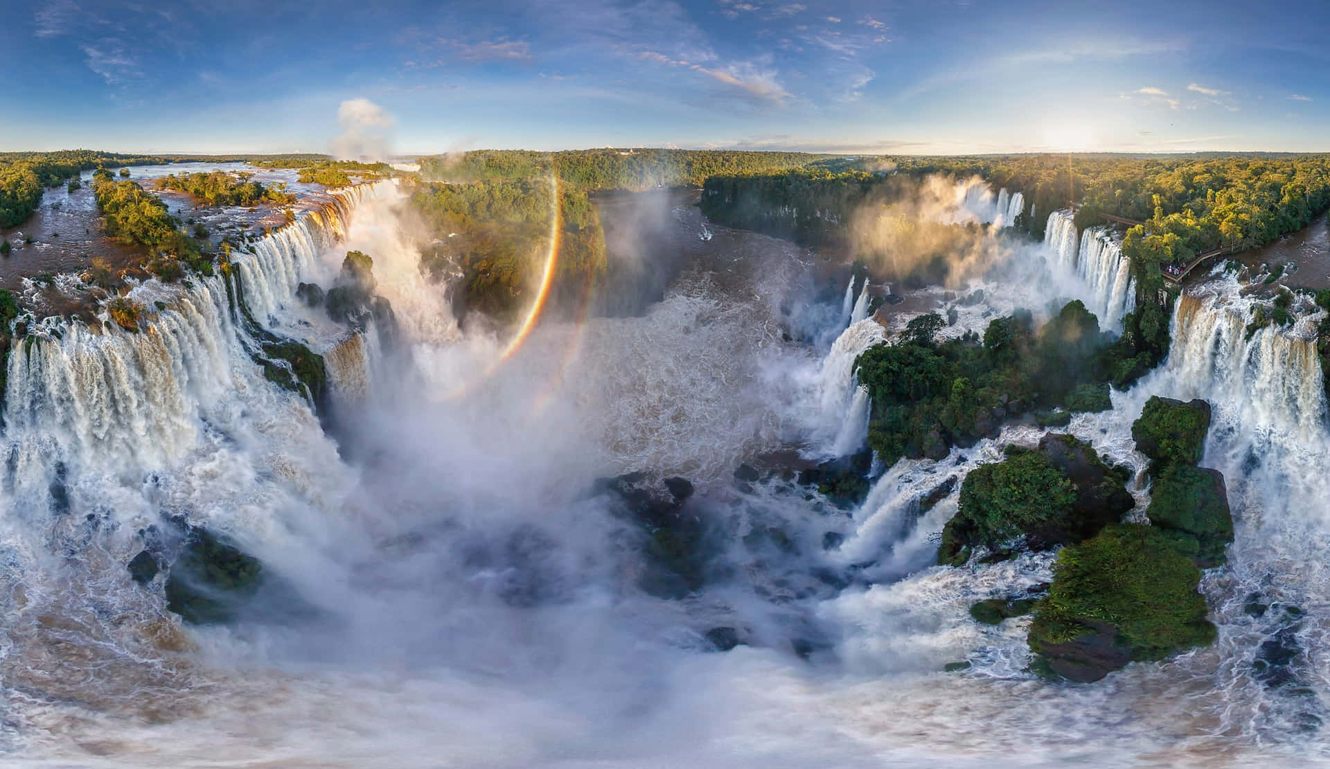 Iguazu Falls Famous Tourist Destination Background