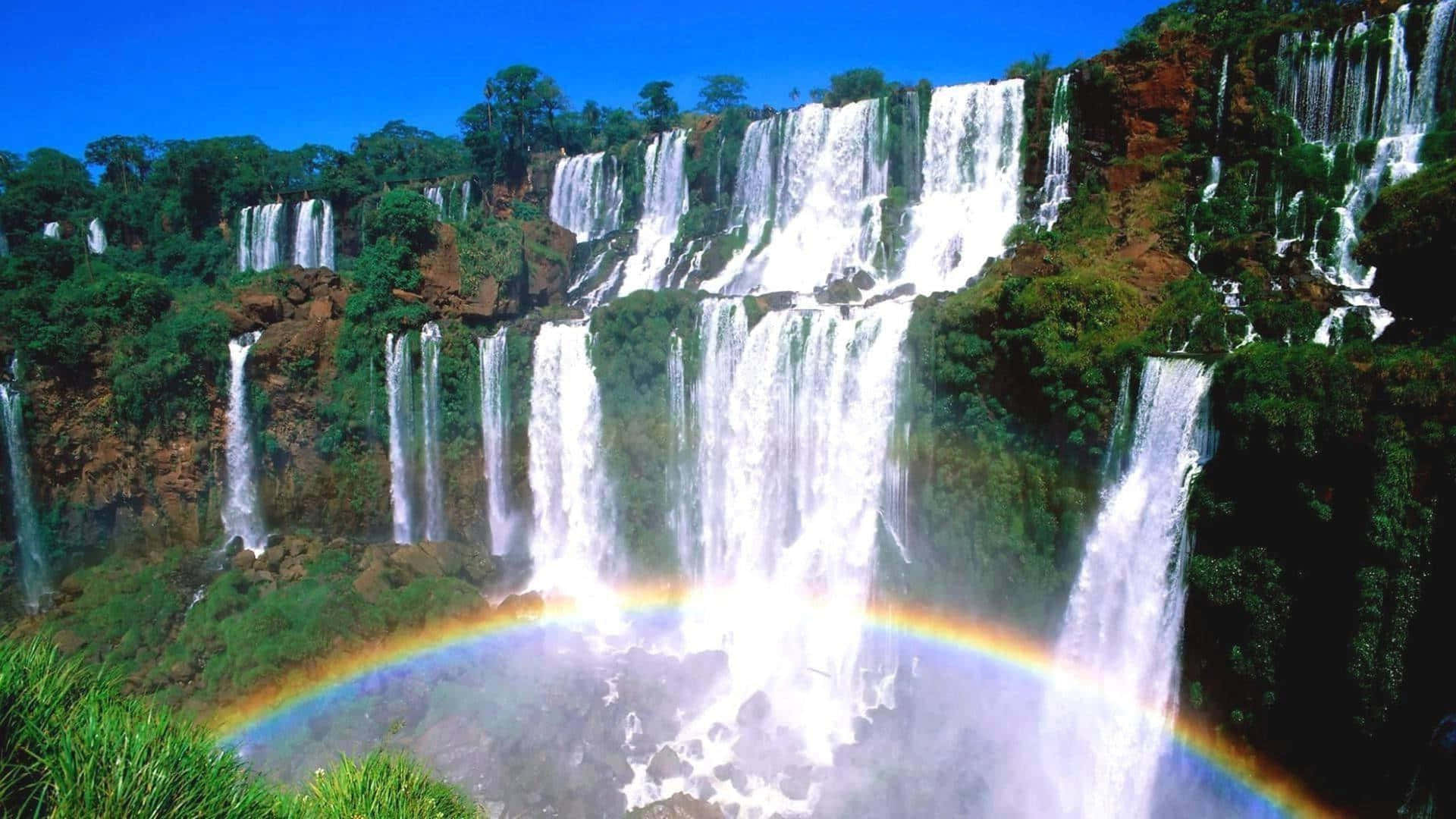 Iguazu Falls Natures Hand Made Background