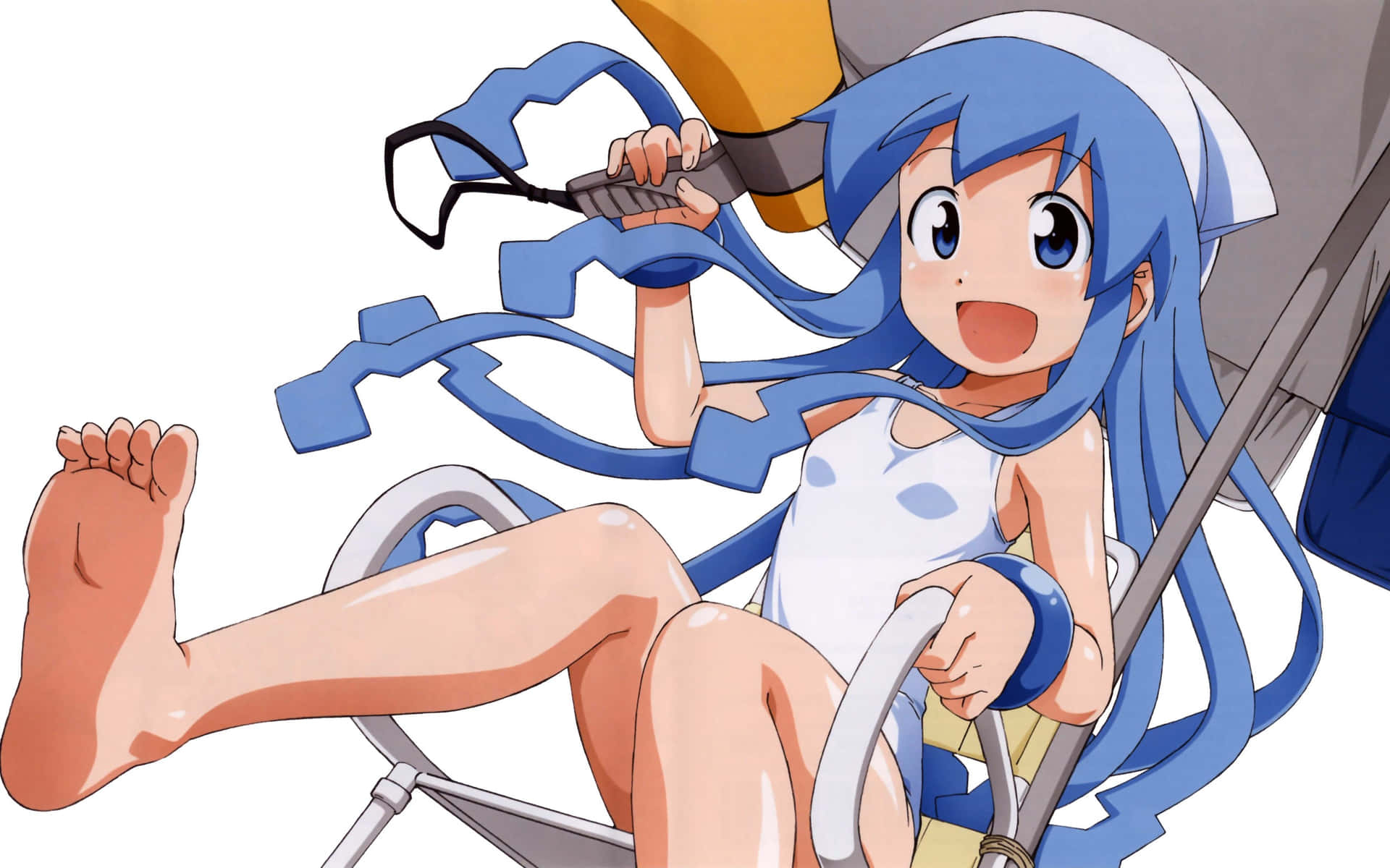 Ika Musume Squid Girl Anime Girl Feet Background