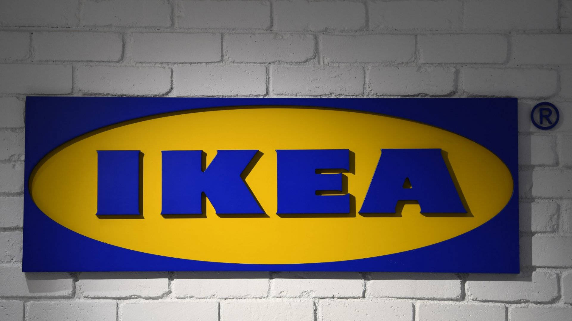 Ikea Logo Brick Wall