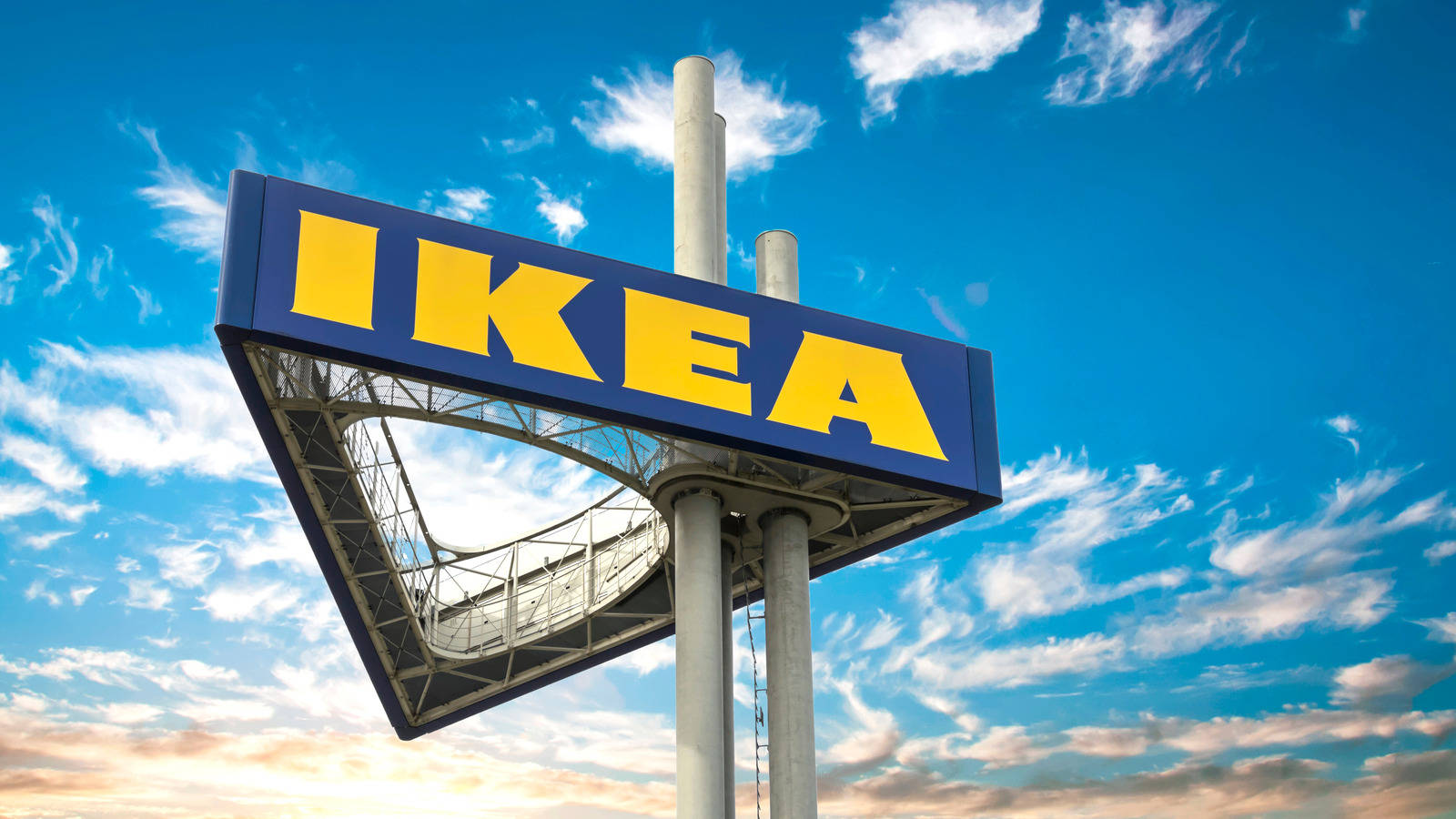 Ikea Signage Over Cloud Background