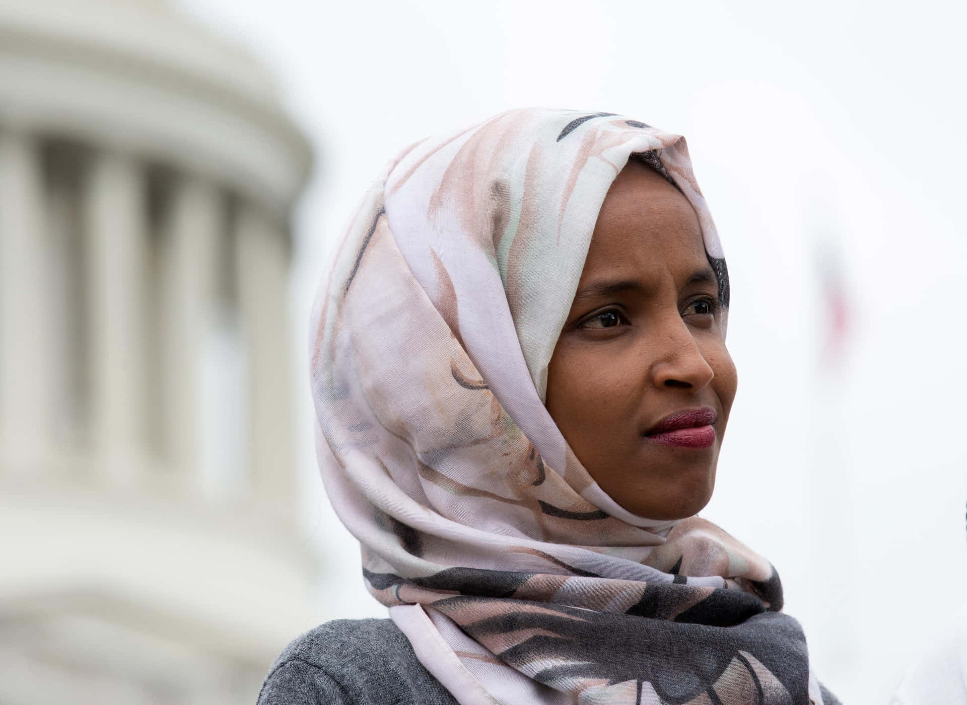 Ilhan Omar About To Smile Background