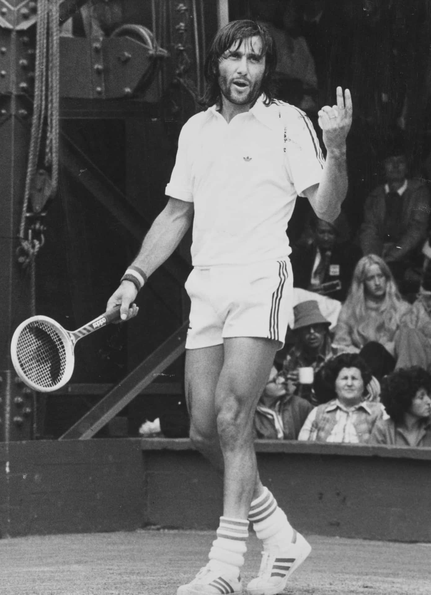 Ilie Năstase Monochrome Photo Background