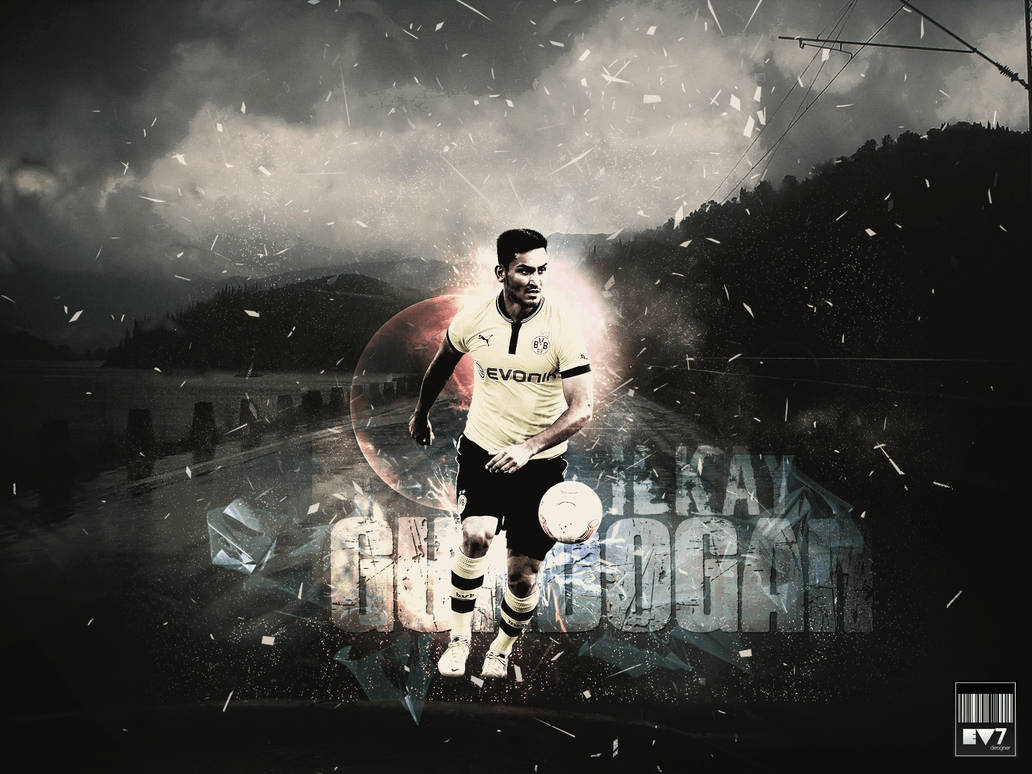 Ilkay Gundogan Black-and-white Image Background